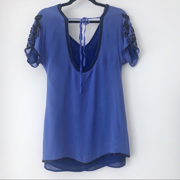 Vintage Lux Beaded Chiffon Mini Dress - Picture 3 of 5